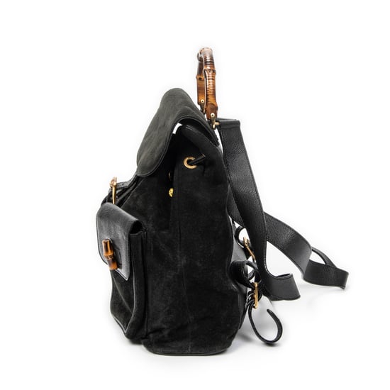 Gucci Large Bamboo Backpack  en  negro Cuero de ternero - Image 3
