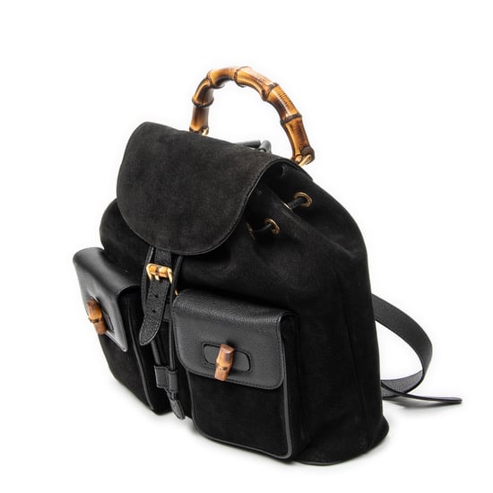 Gucci Large Bamboo Backpack en negro Cuero de ternero - Image 2