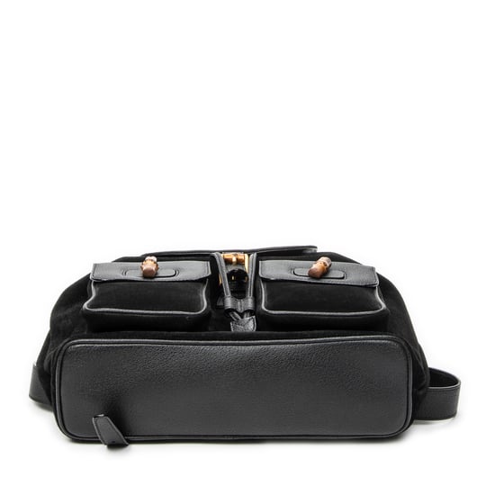 Gucci Large Bamboo Backpack en negro Cuero de ternero - Image 6