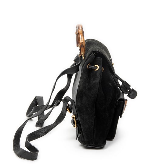 Gucci Mini Bamboo Backpack  en  negro Cuero de ternero - Image 4