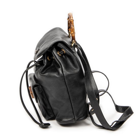 Gucci Mini Bamboo Backpack en negro Cuero de ternero - Image 3