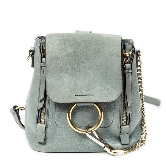 Chloé Mini Faye Backpack en Teal Cuero de ternero - Image 1