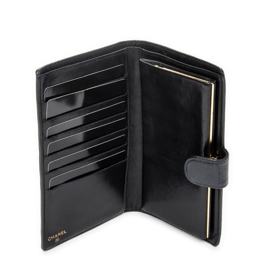 Chanel Timeless French Purse Wallet en negro Cuero de ternero - Image 4