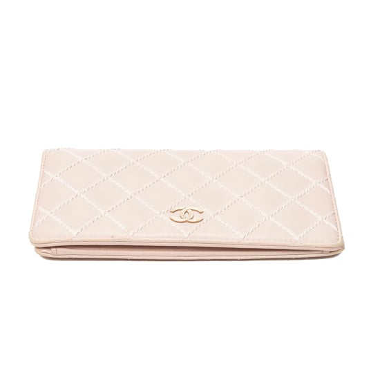 Chanel CC Wild Stitch L Yen Wallet en rosa Cuero de ternero - Image 3