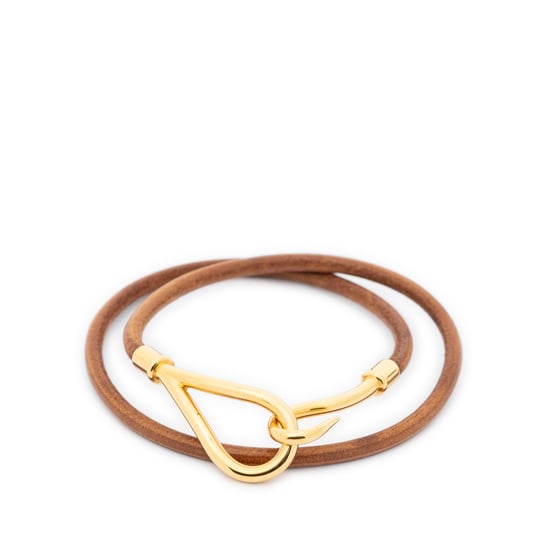 Hermès Jumbo Hook Double Tour Bracelet en marrón Cuero de ternero - Image 1