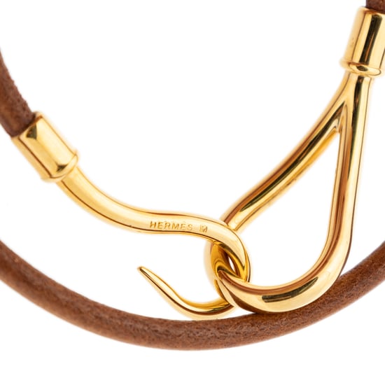 Hermès Jumbo Hook Double Tour Bracelet en marrón Cuero de ternero - Image 3
