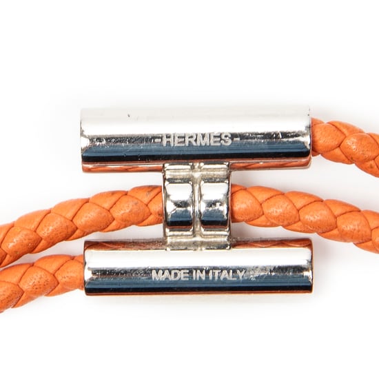 Hermès Tournis Tresse Bracelet en naranja Cuero de ternero - Image 3