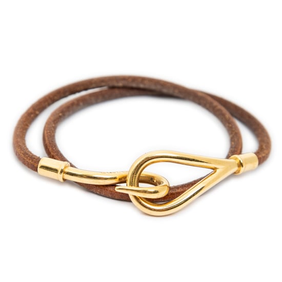 Hermès Jumbo Hook Double Tour Bracelet en marrón Cuero de ternero - Image 1