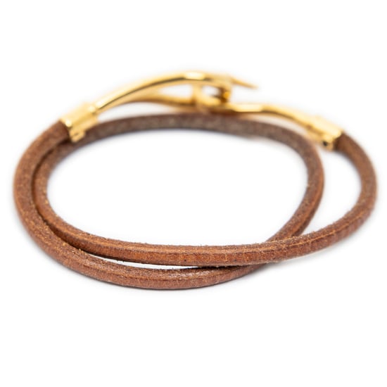Hermès Jumbo Hook Double Tour Bracelet en marrón Cuero de ternero - Image 2