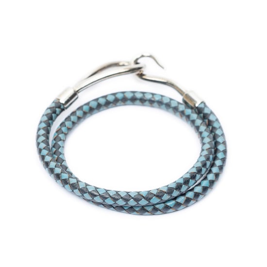 Hermès Braided Jumbo Hook Double Tour Bracelet en negro Cuero de ternero - Image 2