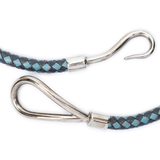 Hermès Braided Jumbo Hook Double Tour Bracelet en negro Cuero de ternero - Image 3