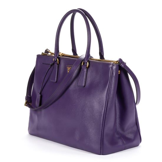Prada Medium Galleria Double Zip Tote Medium en morado Cuero de ternero - Image 2