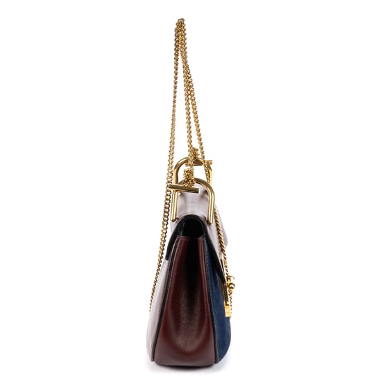 Chloé Drew Crossbody Bag Mini en Borgoña Cuero de ternero - Image 4