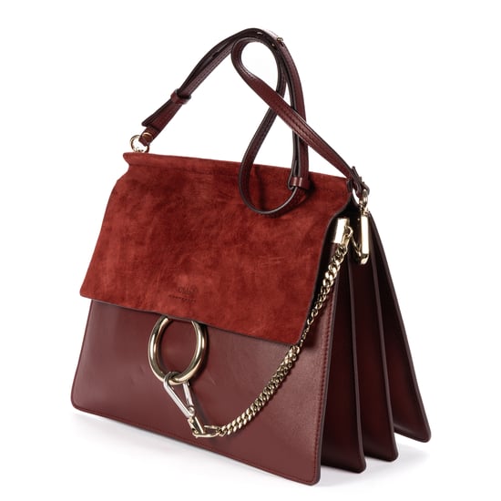 Chloé Medium Faye Bag Medium en Borgoña Cuero de ternera - Image 2