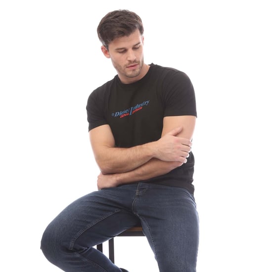 Camiseta negra con logo denim de Diesel Industry - Image 5