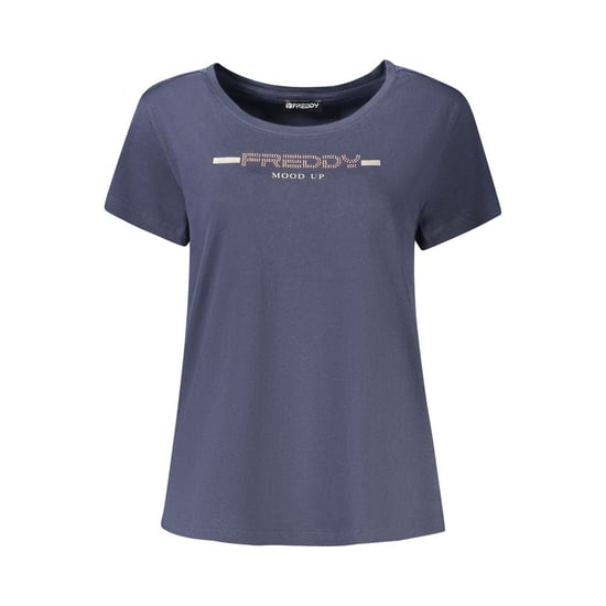 Camiseta de mujer Freddy Blu de algodón con detalles de strass - Image 1