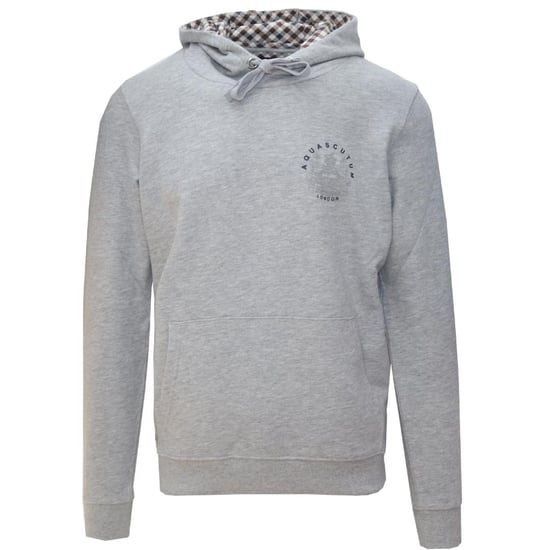 Aquascutum Aldis Emblem Logo sudadera con capucha gris - Image 1