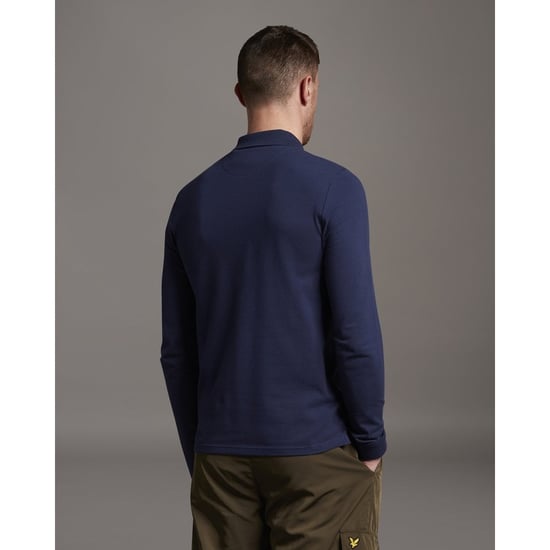Polo de manga larga azul marino con logo en el pecho de Lyle & Scott - Image 3