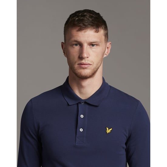 Polo de manga larga azul marino con logo en el pecho de Lyle & Scott - Image 4