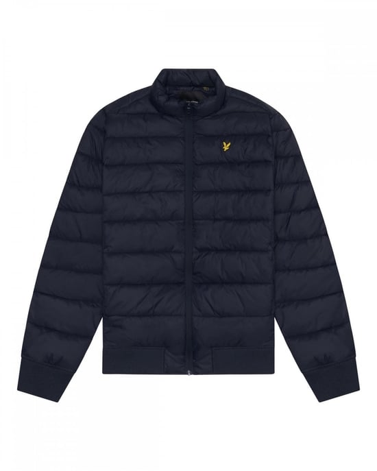 Chaqueta acolchada con cuello alzado en azul marino oscuro con marca de Lyle & Scott - Image 5