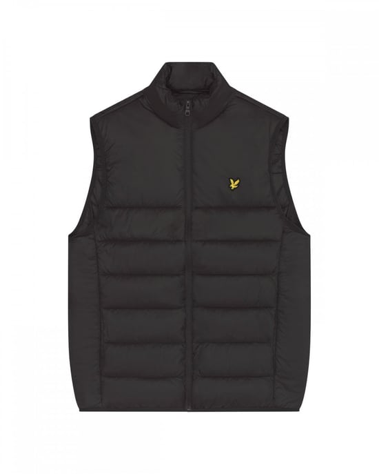 Chaqueta tipo chaleco acolchada en gris metalizado con logo de la marca Lyle & Scott - Image 5