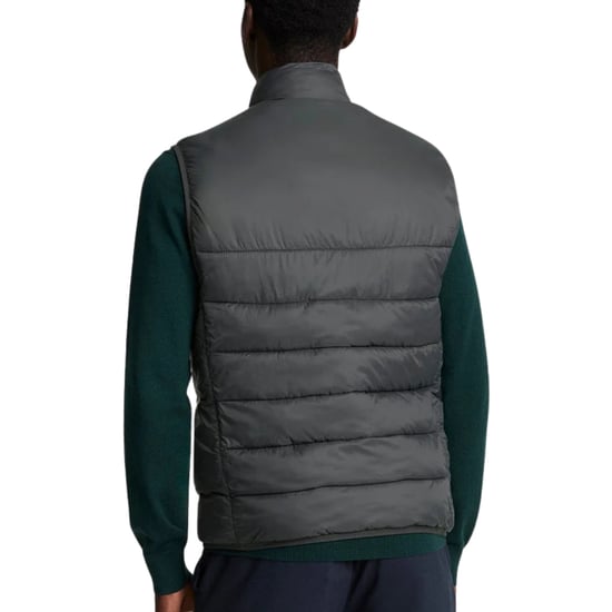 Chaqueta tipo chaleco acolchada en gris metalizado con logo de la marca Lyle & Scott - Image 6