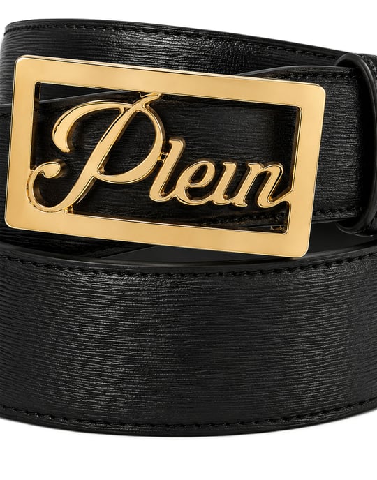 Plein Signature Log Leather Belt - Image 2