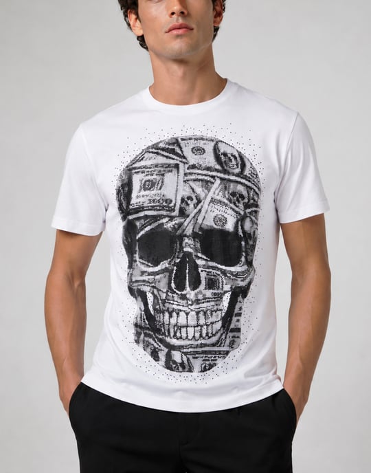 Camiseta De Cuello Redondo Y Manga Corta Skull - Image 2