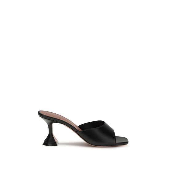Sandalias de tacón stiletto Ovis Aries de cordero negro Amina Muaddi - Image 1