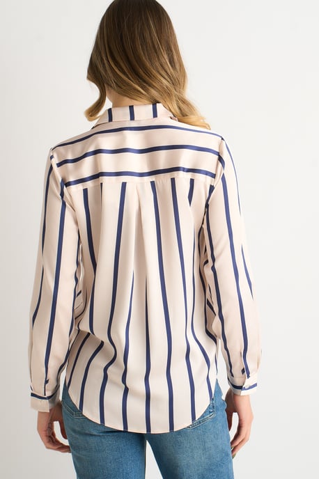 Camisa holgada a rayas azul marino - Image 4