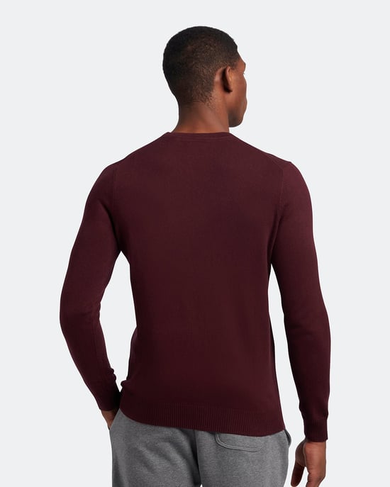 Jersey tipo jersey de algodon merino en color burdeos de Lyle & Scott - Image 3