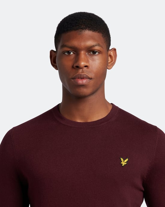 Jersey tipo jersey de algodon merino en color burdeos de Lyle & Scott - Image 4