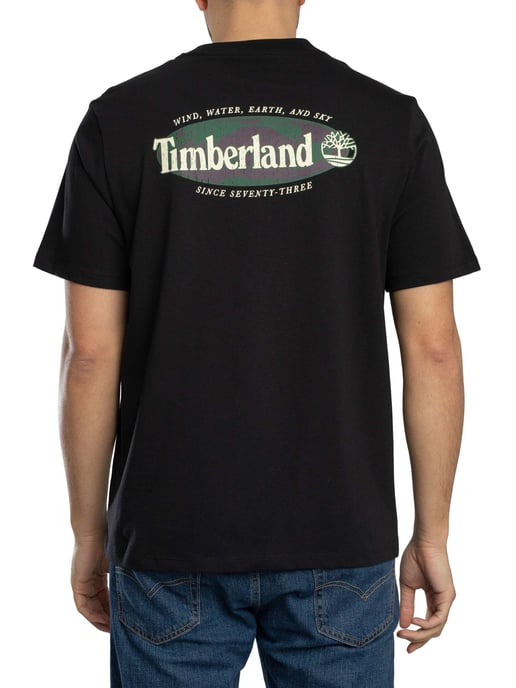 Timberland Camiseta Gráfica Con Logotipo Ovalado En La Espalda, Negro - Image 3