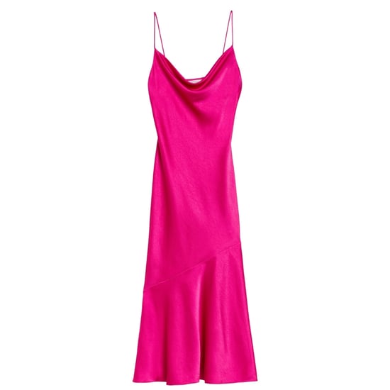 Vestido De Noche Midi Rosa De Satén Con Cuello Drapeado De Ted Baker Tunca - Image 1