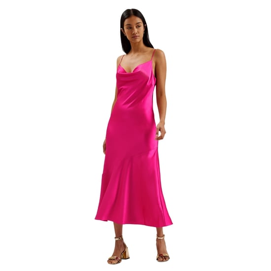 Vestido De Noche Midi Rosa De Satén Con Cuello Drapeado De Ted Baker Tunca - Image 2