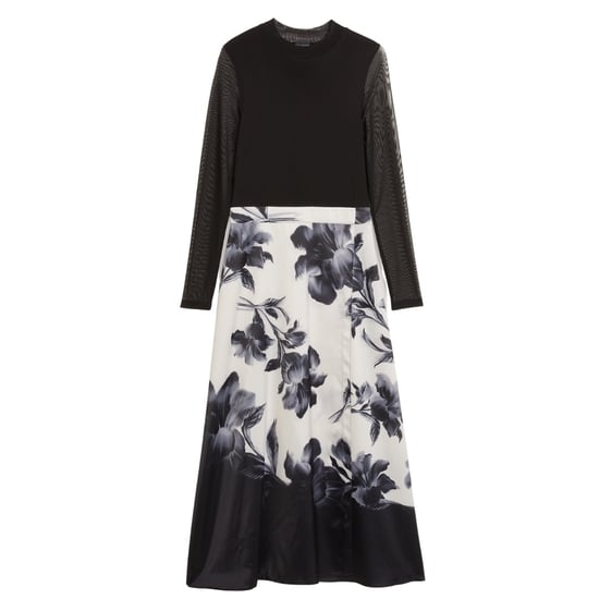 Vestido Midi Con Top De Malla Y Falda Estampada De Ted Baker Wmd Selnaa - Image 1