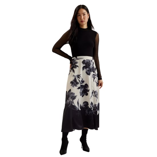 Vestido Midi Con Top De Malla Y Falda Estampada De Ted Baker Wmd Selnaa - Image 2