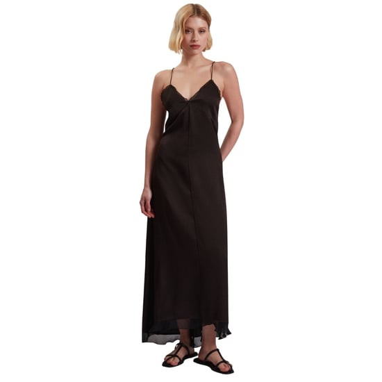 Vestido Negro Lencero Mylra De Ted Baker Con Detalle De Volantes - Image 2