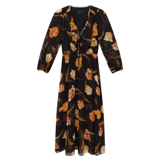 Vestido Midi Negro Con Top De Malla De Ted Baker - Image 1