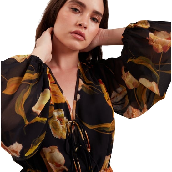 Vestido Midi Negro Con Top De Malla De Ted Baker - Image 4