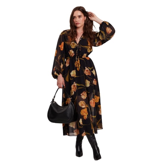 Vestido Midi Negro Con Top De Malla De Ted Baker - Image 5