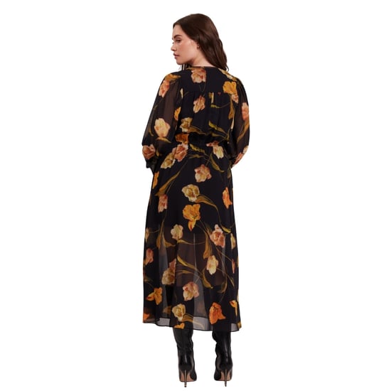 Vestido Midi Negro Con Top De Malla De Ted Baker - Image 6