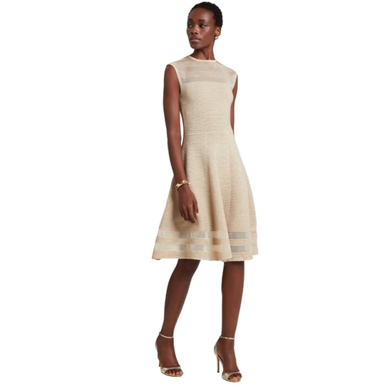 Vestido Skater De Punto Natural Saalli De Ted Baker Con Panel Invisible - Image 3