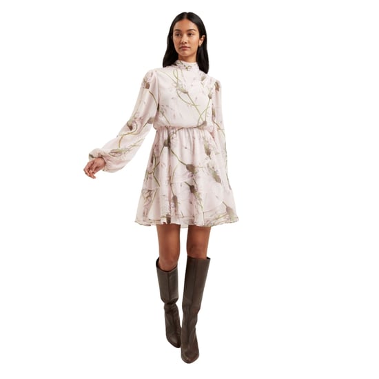 Vestido Rosa Claro De Manga Larga Con Lazo Y Estampado Arakas De Ted Baker - Image 3