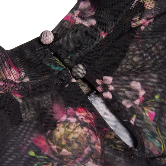 Minivestido Negro De Malla Con Estampado Floral Y Manga Larga Avetta De Ted Baker - Image 2