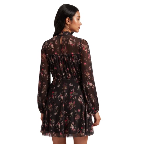 Minivestido Negro De Malla Con Estampado Floral Y Manga Larga Avetta De Ted Baker - Image 4