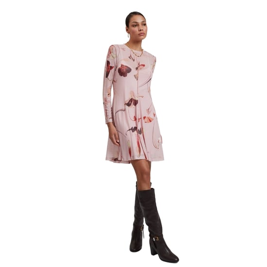 Vestido Midi Rosa Claro De Manga Larga Con Malla De Ted Baker - Image 3