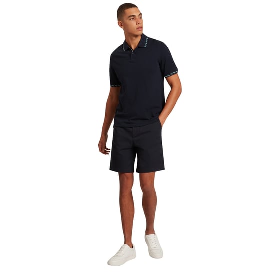 Polo Azul Marino De Jacquard Con Estampado A Cuadros De Ted Baker Ss - Image 6