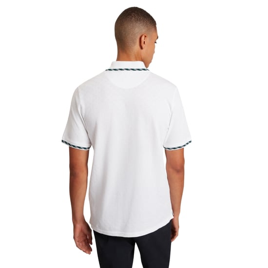 Polo Blanco Jacquard Con Estampado A Cuadros De Ted Baker Ss - Image 4