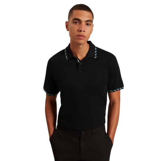 Polo Negro De Jacquard Con Estampado A Cuadros De Ted Baker Ss - Image 3